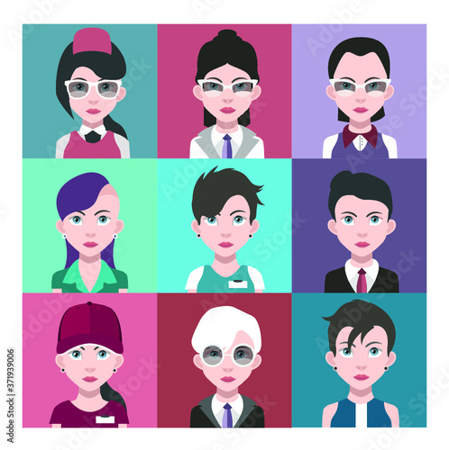 People avatars, Vector women, men avatar