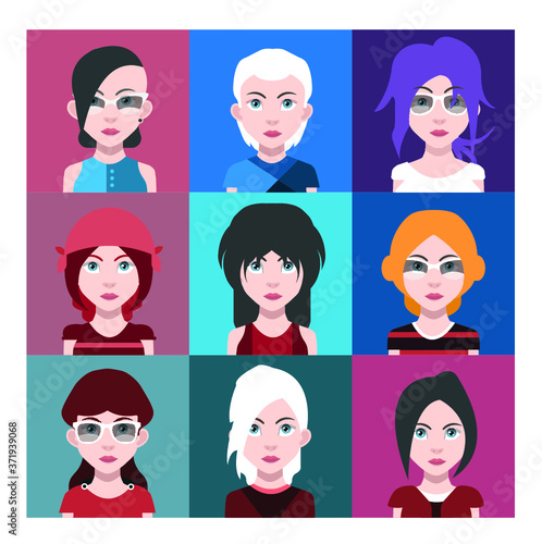 People avatars, Vector women, men avatar