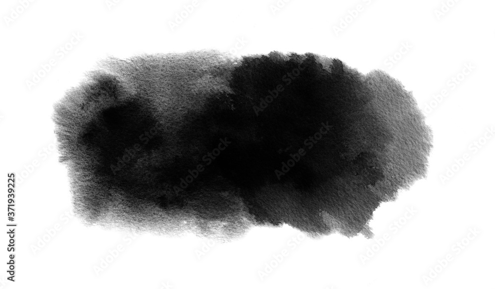 Black watercolor stain with watercolour paint blot, brush stroke for Halloween background Black watercolor stain with watercolour paint blot, brush stroke for Halloween background