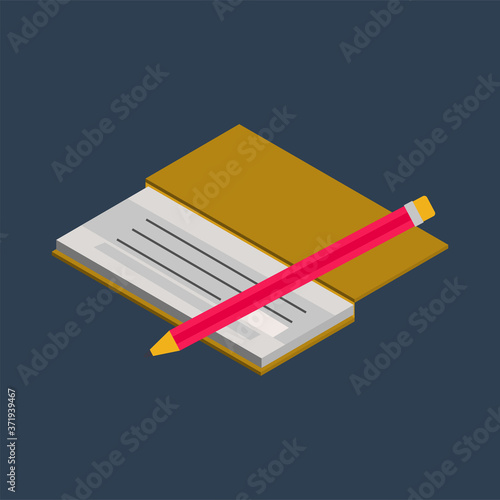 Banking & finance, Checkbook, Isometric 3D icon.