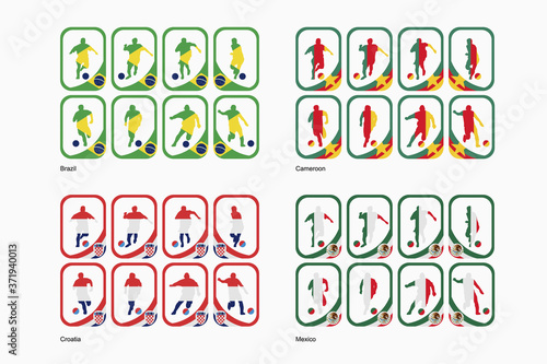 Group A teams in a form of cards