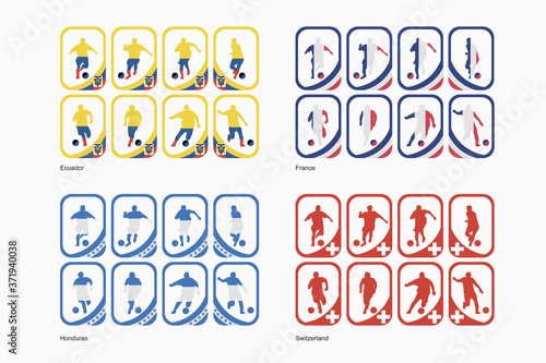 Group E teams in a form of cards