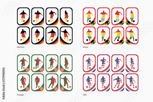 Group G teams in a form of cards