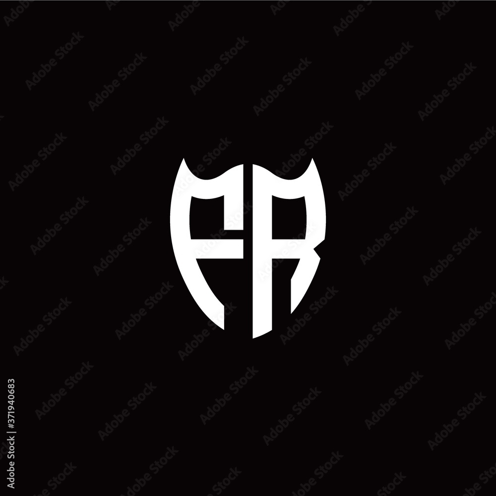Obraz premium Initial F R letter with shield modern style logo template vector