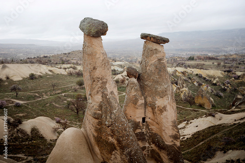 Cappadocia Fairy Chimneys, Natural Stones Resulting from Volcanic Explosion, Turkey