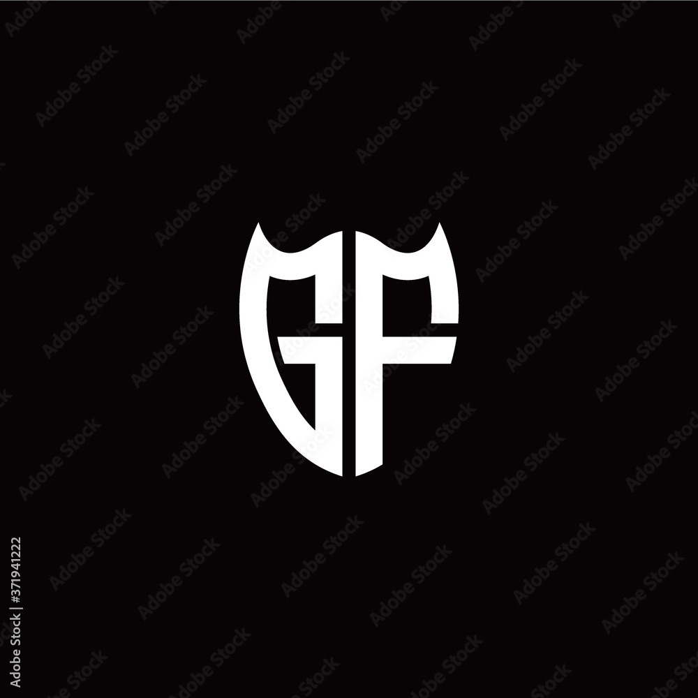 Initial G F letter with shield modern style logo template vector Initial G F letter with shield modern style logo template vector