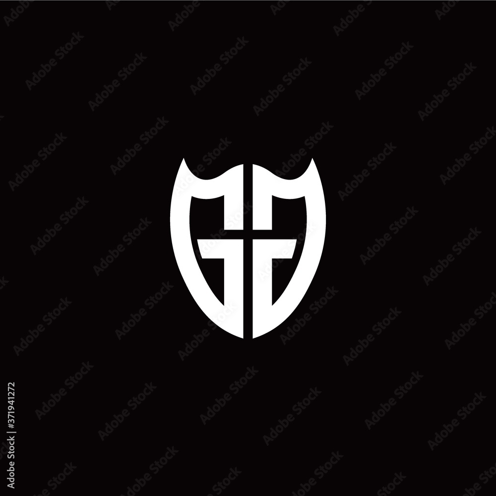 Obraz premium Initial G J letter with shield modern style logo template vector