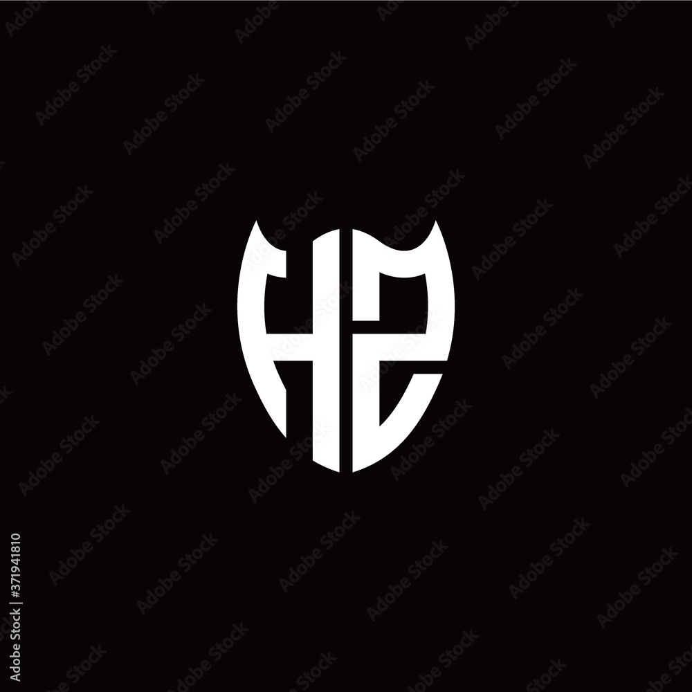 Obraz premium Initial H Z letter with shield modern style logo template vector