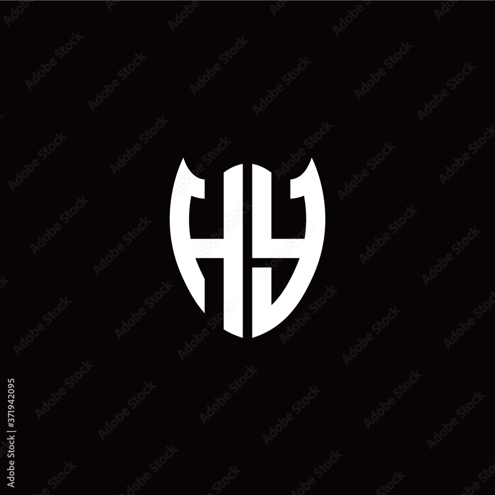 Obraz premium Initial H Y letter with shield modern style logo template vector