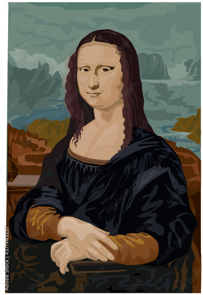 La Joconde, Mona Lisa, Leonard de Vinci Stock Vector | Adobe Stock