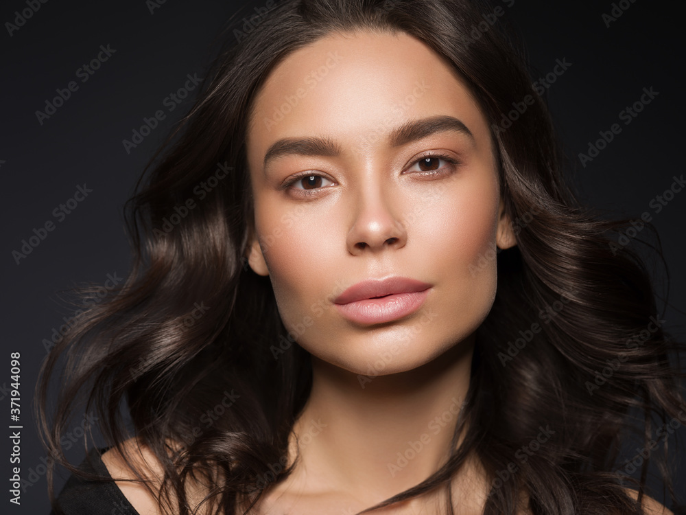 Asian beauty woman face natural makeup head shot close up Asian beauty woman face natural makeup head shot close up