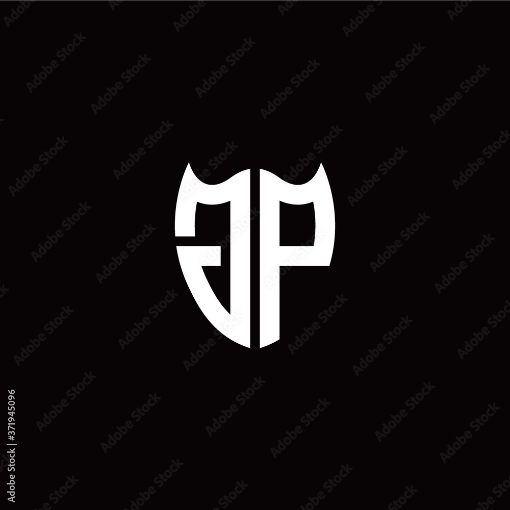 Initial J P letter with shield modern style logo template vector Initial J P letter with shield modern style logo template vector