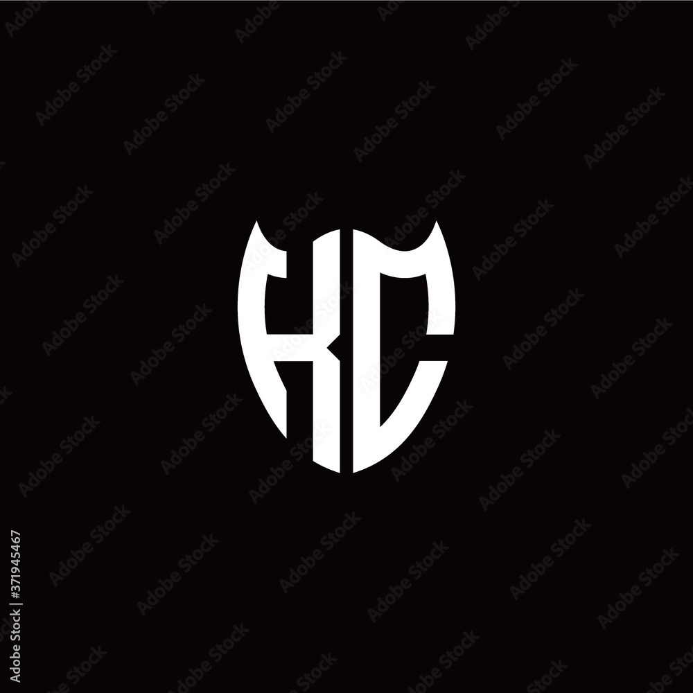Initial K C letter with shield modern style logo template vector Initial K C letter with shield modern style logo template vector