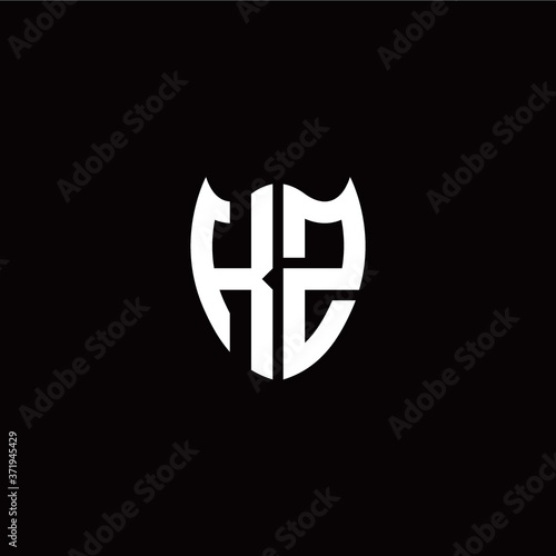 Free Download Initial K Z letter with shield modern style logo template vector - GFXLoad