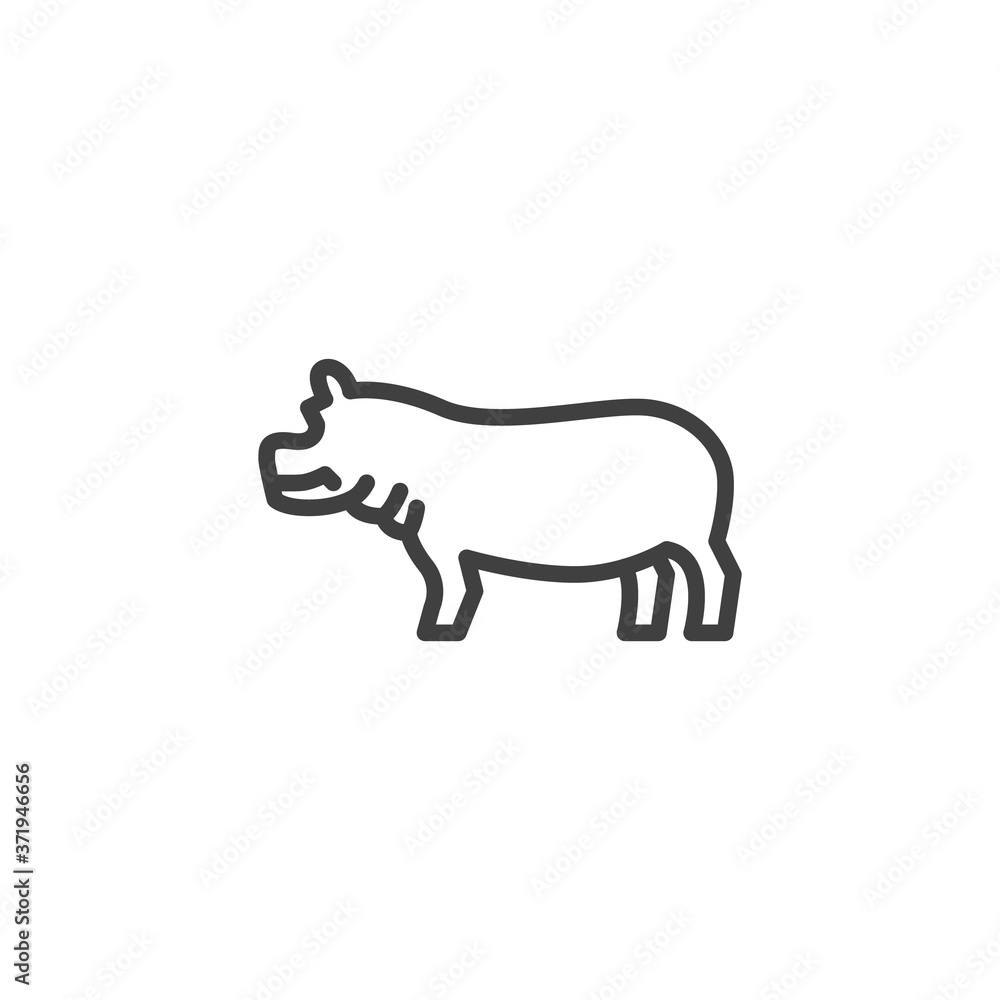 Hippopotamus line icon. linear style sign for mobile concept and web design. Hippo, behemoth outline vector icon. Symbol, logo illustration. Vector graphics Hippopotamus line icon. linear style sign for mobile concept and web design. Hippo, behemoth outline vector icon. Symbol, logo illustration. Vector graphics