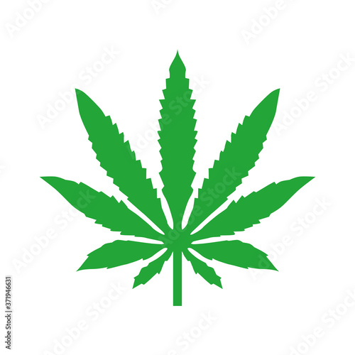 cannabis leaf, vector illustration, white background
