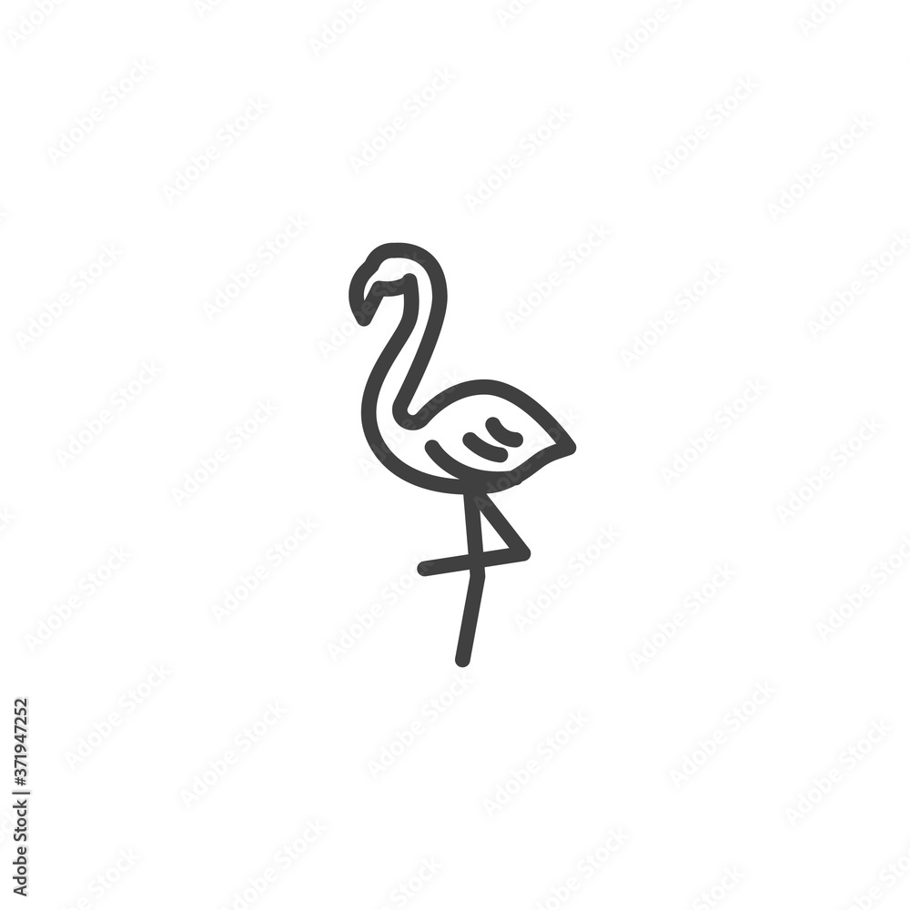 Flamingo, bird line icon. linear style sign for mobile concept and web design. Flamingo, side view outline vector icon. Symbol, logo illustration. Vector graphics Flamingo, bird line icon. linear style sign for mobile concept and web design. Flamingo, side view outline vector icon. Symbol, logo illustration. Vector graphics