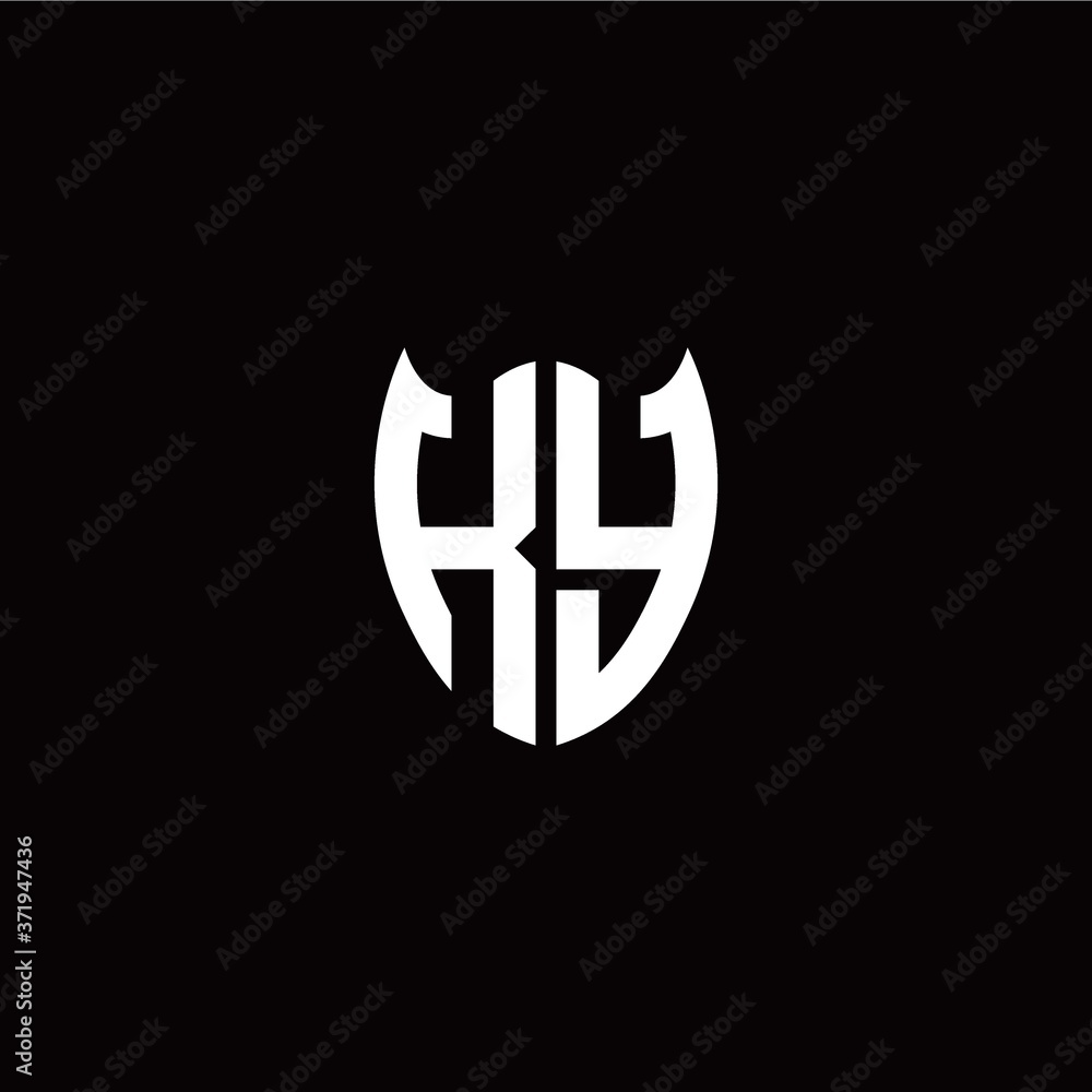 Obraz premium Initial K Y letter with shield modern style logo template vector