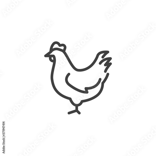 Chicken bird line icon. linear style sign for mobile concept and web design. Chick outline vector icon. Symbol, logo illustration. Vector graphics