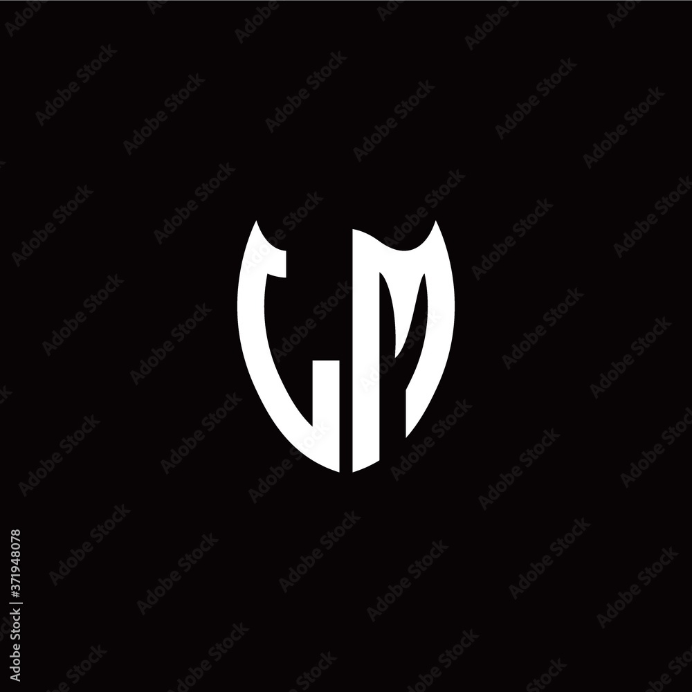 Initial L M letter with shield modern style logo template vector Initial L M letter with shield modern style logo template vector