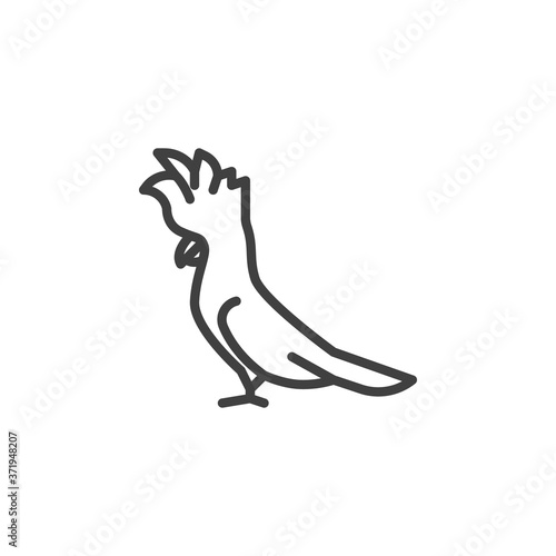 Parrot bird line icon. linear style sign for mobile concept and web design. Cockatoo parrot outline vector icon. Symbol, logo illustration. Vector graphics