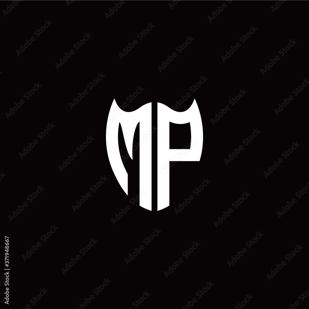 Obraz premium Initial M P letter with shield modern style logo template vector