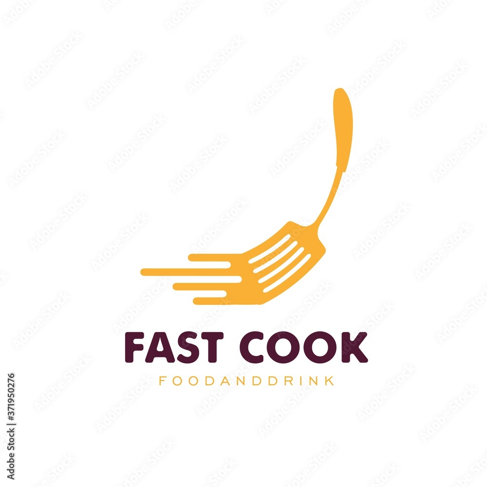 Fototapeta premium Spatula Fast food Logo Design Vector