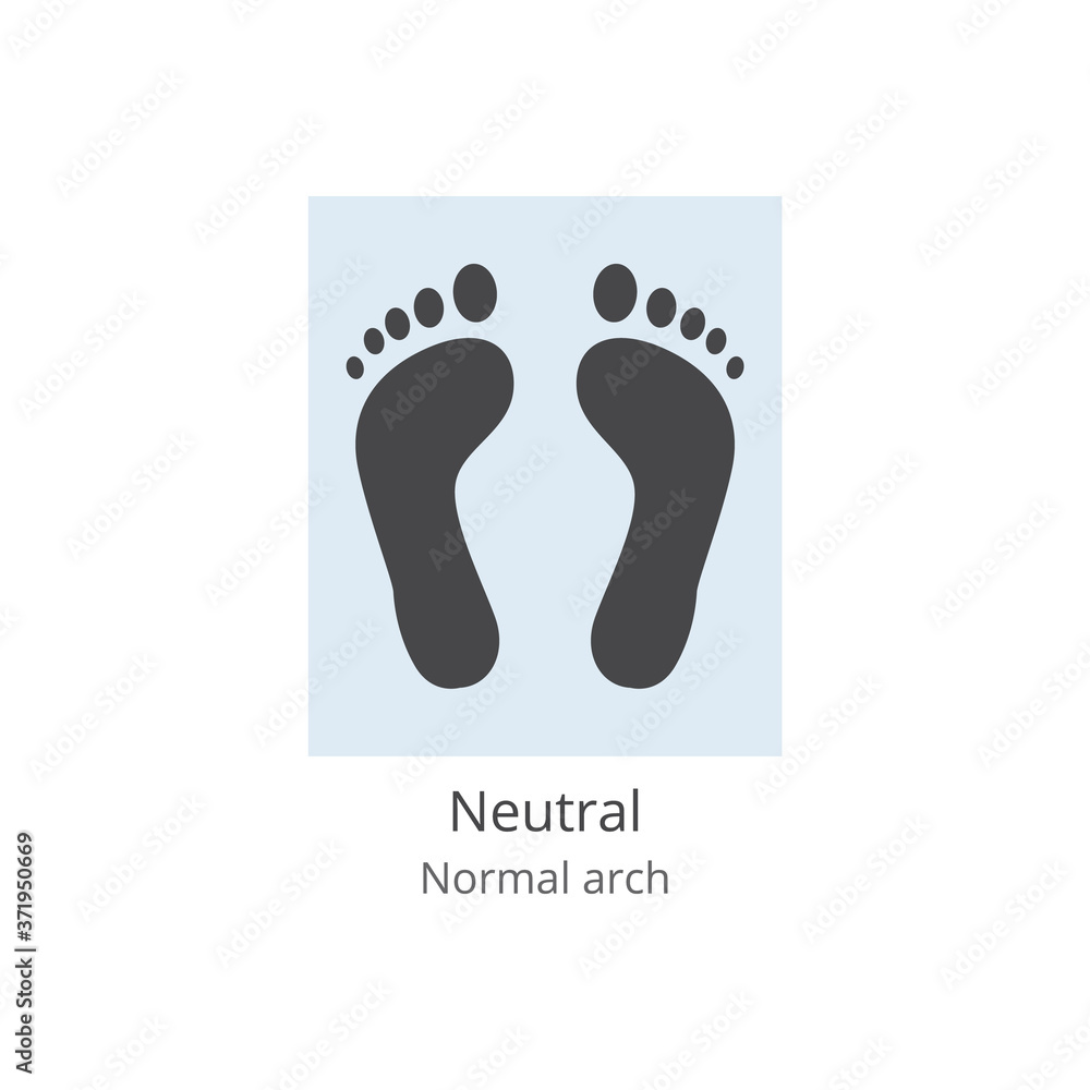 Imprints of feet with normal structure of foot arch vector illustration isolated. Imprints of feet with normal structure of foot arch vector illustration isolated.