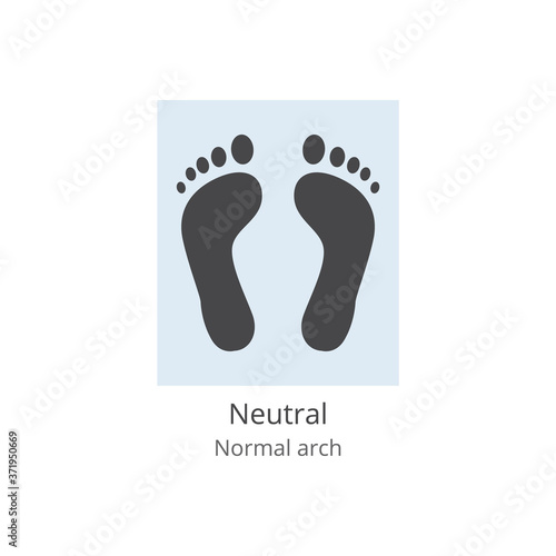 Imprints of feet with normal structure of foot arch vector illustration isolated.