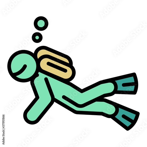 Underwater snorkeling icon. Outline underwater snorkeling vector icon for web design isolated on white background