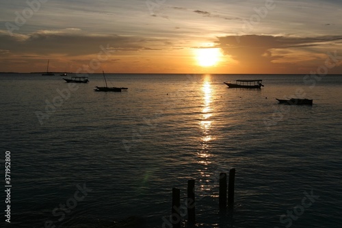 Fototapeta Naklejka Na Ścianę i Meble -  The sunset on Zanzibar. Tanzania. Africa.