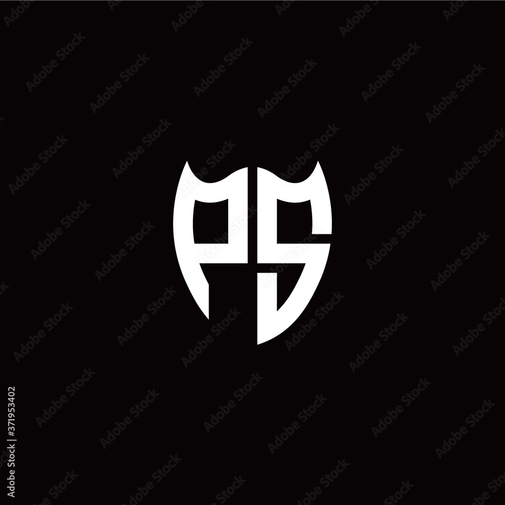 Obraz premium Initial P S letter with shield modern style logo template vector