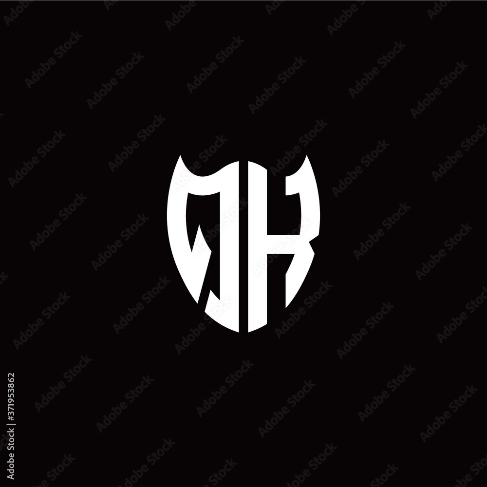 Initial Q K letter with shield modern style logo template vector Initial Q K letter with shield modern style logo template vector