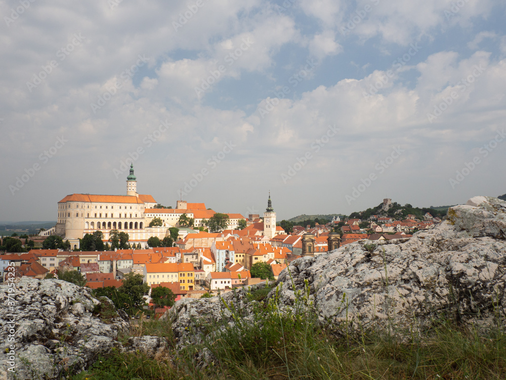 Mikulov town, view of historic centre of czech town Mikulov, South Moravia