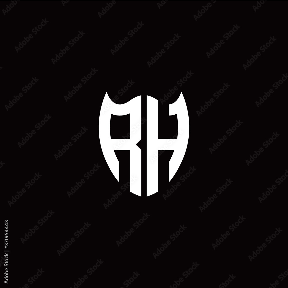 Initial R H letter with shield modern style logo template vector Initial R H letter with shield modern style logo template vector