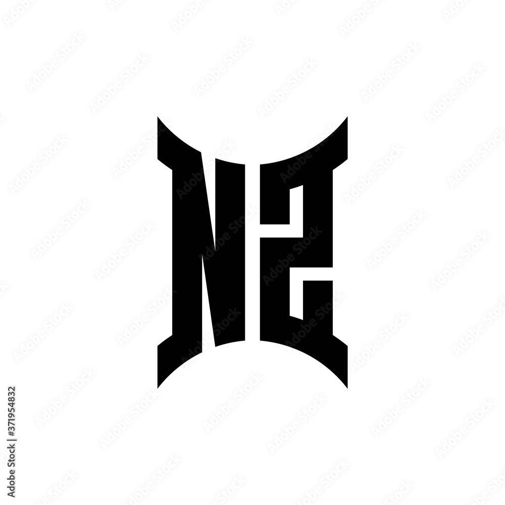 NZ monogram logo with curved side NZ monogram logo with curved side