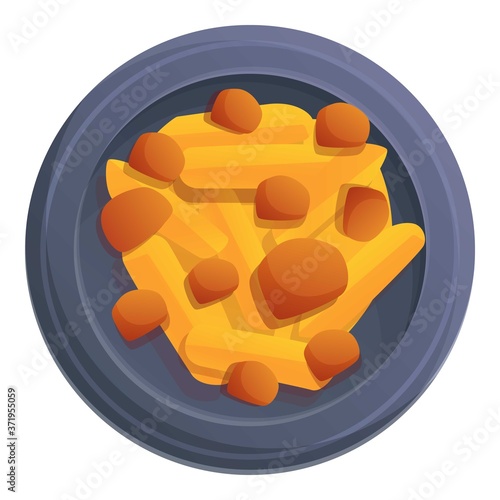 Home meat pasta icon. Cartoon of home meat pasta vector icon for web design isolated on white background