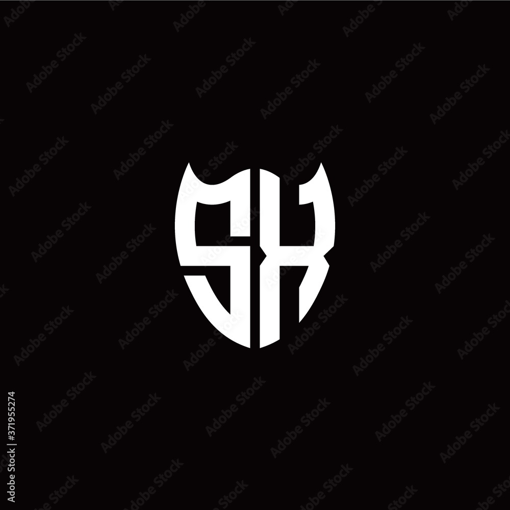 Obraz premium Initial S X letter with shield modern style logo template vector