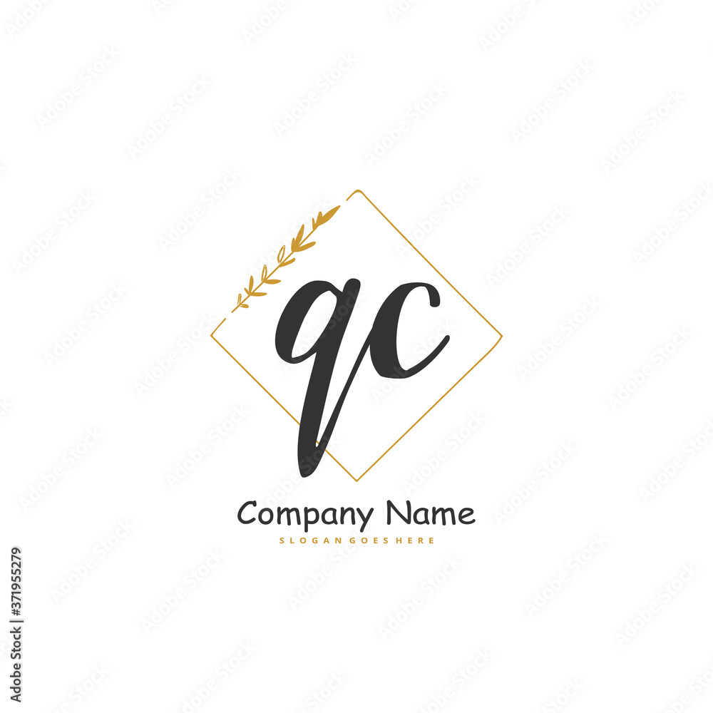 Q C QC Initial handwriting and signature logo design with circle. Beautiful design handwritten logo for fashion, team, wedding, luxury logo. Q C QC Initial handwriting and signature logo design with circle. Beautiful design handwritten logo for fashion, team, wedding, luxury logo.