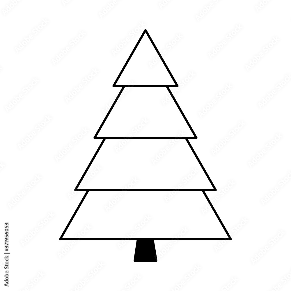 Simple outline style Christmas tree. Stylized elements for New Year and Christmas. Festive celebration. Greeting card, wrapping paper. Isolated vector doodle illustration on white background Simple outline style Christmas tree. Stylized elements for New Year and Christmas. Festive celebration. Greeting card, wrapping paper. Isolated vector doodle illustration on white background