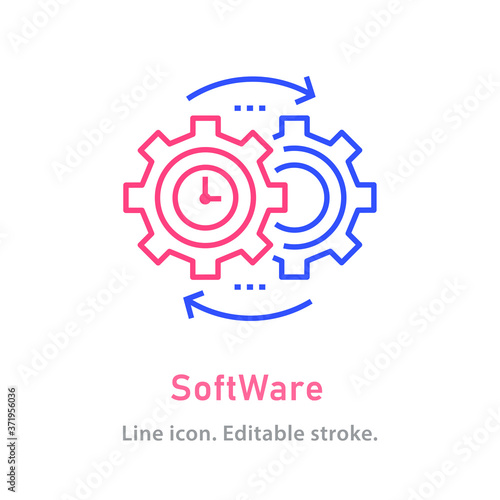 Software line icon on white background. Editable stroke.