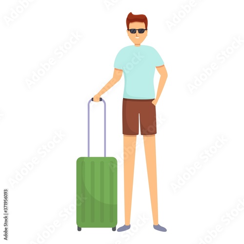 Family holidays travel bag icon. Cartoon of family holidays travel bag vector icon for web design isolated on white background