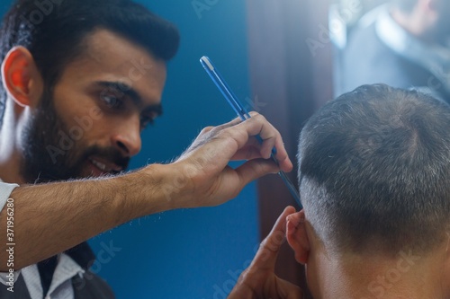 Barbershop salon hairdresser beard barber, razor mustache.