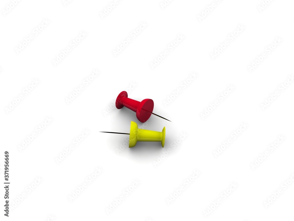 3D drawing pin on white backround 3D drawing pin on white backround