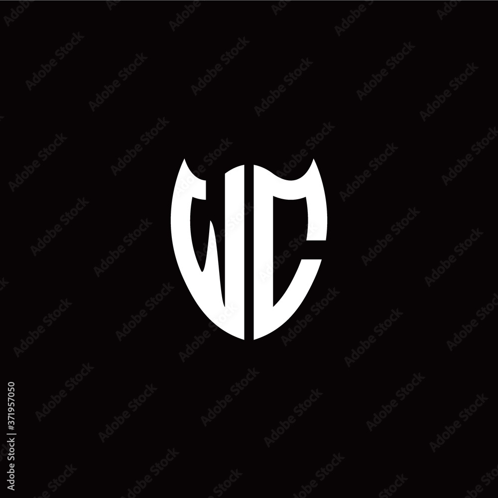 Initial W C letter with shield modern style logo template vector Initial W C letter with shield modern style logo template vector