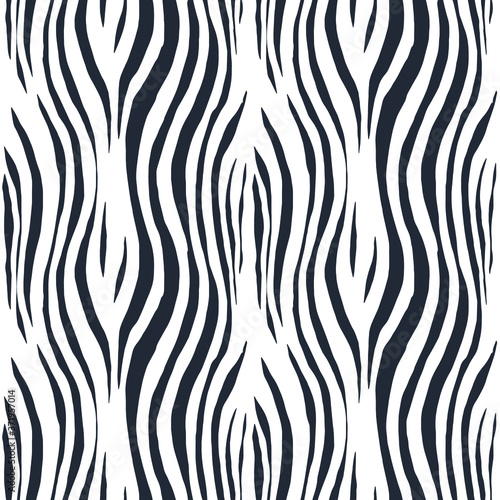 Seamless pattern with waves or zebra skin. Repeating texture. Figure for textiles. Surface design.