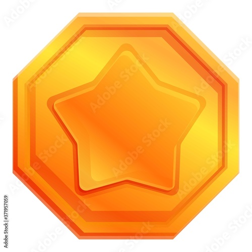 Bonus gold star icon. Cartoon of bonus gold star vector icon for web design isolated on white background