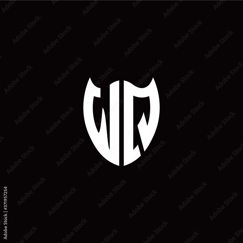 Initial W Q letter with shield modern style logo template vector Initial W Q letter with shield modern style logo template vector