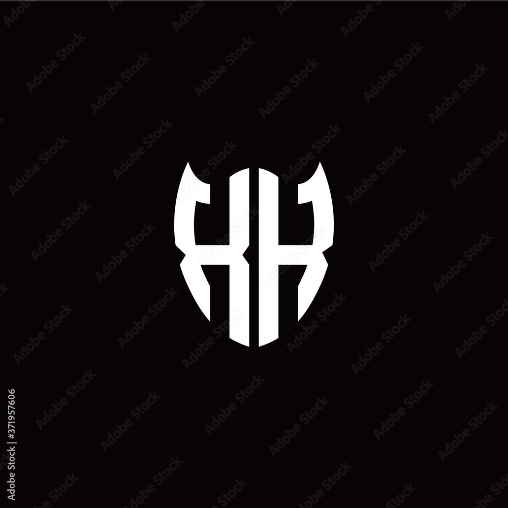 Obraz premium Initial X K letter with shield modern style logo template vector