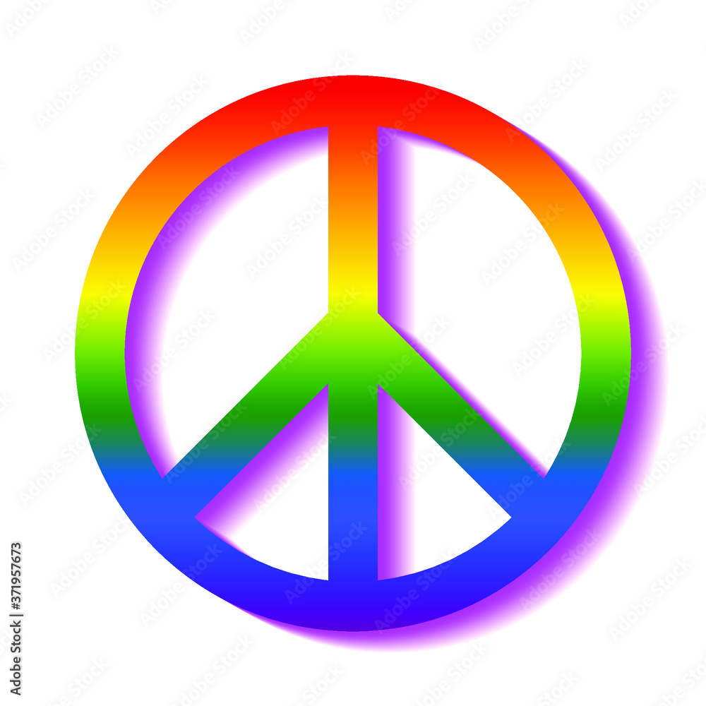 Liberty sign of LGBT flag colors, purple shadow, for design, vector illustration Liberty sign of LGBT flag colors, purple shadow, for design, vector illustration